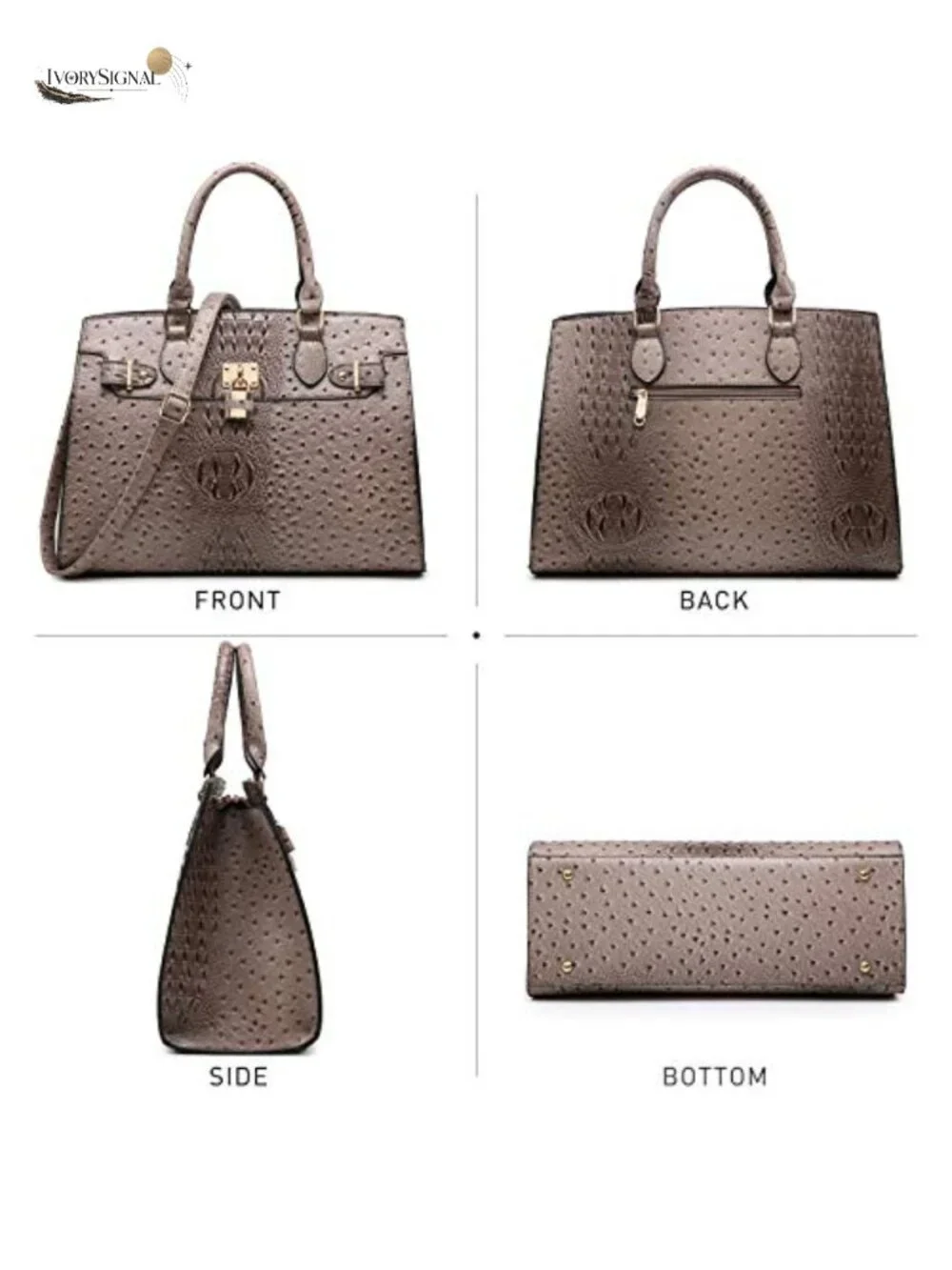 Vegan Leather Satchel Tote Handbag with Matching Wallet